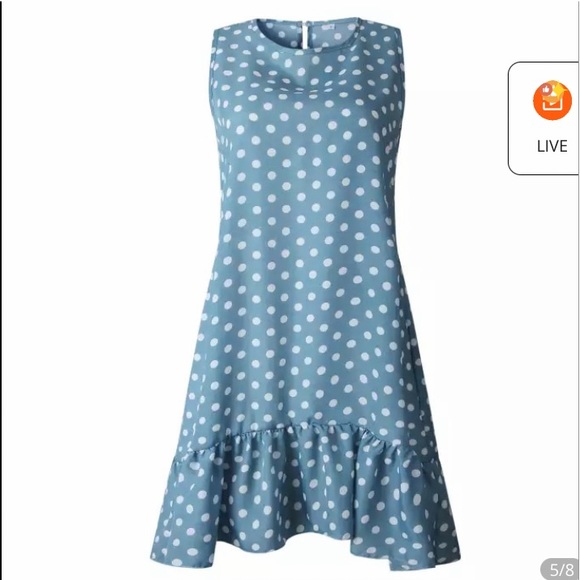 ❤️Beautiful Polka Dot Navy Blue Boho Summer Dress❤️Size XL❤️Size Chart I… - Picture 3 of 7